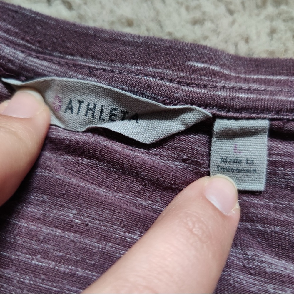 Athleta Avenues Blouson Dress Ruched Long Sleeve Beyond Soft Heathered violet - Picture 4 of 9